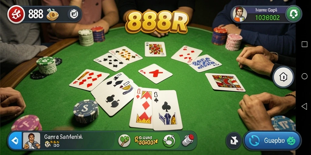 Tampilan gameplay seru dan interaktif dalam 888R.