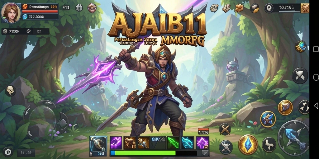 Tangkapan layar gameplay AJAIB11 yang menunjukkan aksi seru dalam pertempuran MMORPG.