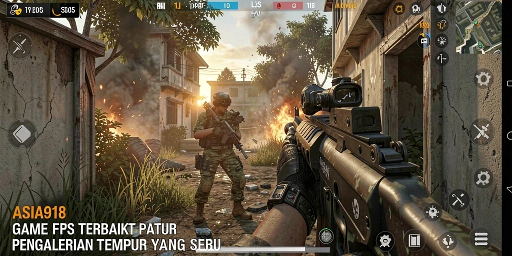 Screenshot gameplay ASIA918 menampilkan aksi seru dalam pertempuran FPS.