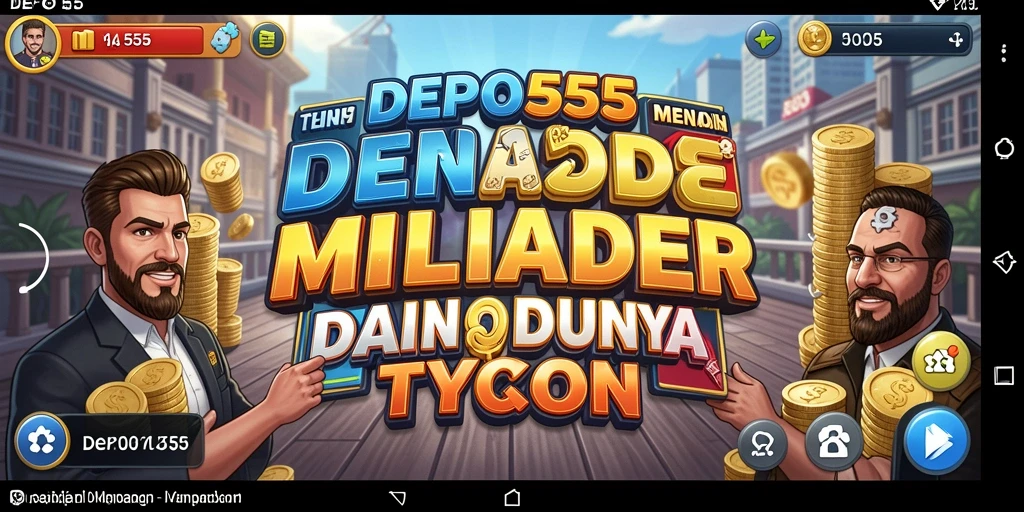 Tampilan permainan DEPO555 yang menarik dengan elemen Tycoon.