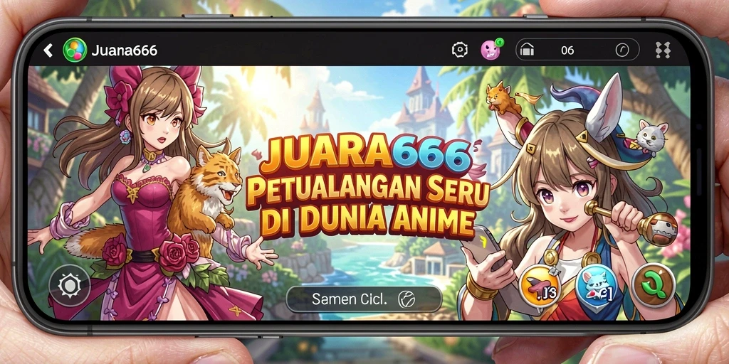 Screenshot gameplay JUARA666 menampilkan karakter anime yang sedang bertarung.