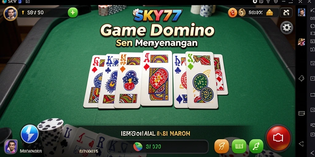 Tangkapan layar menunjukkan pengalaman gameplay seru dalam permainan domino.